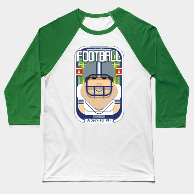 American Football White Silver Blue - Enzone Puntfumbler - Bob version Baseball T-Shirt by Boxedspapercrafts